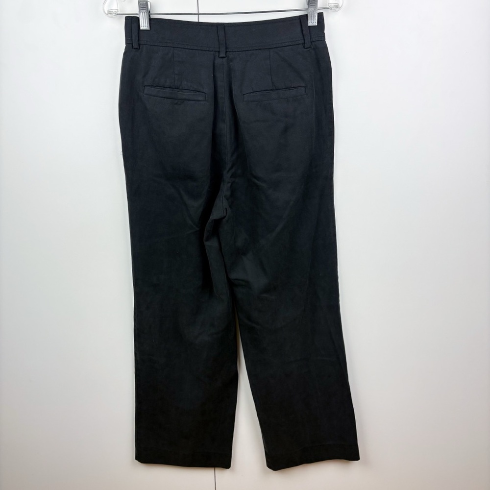 Everlane Draper Pleated Pant Buttersmooth Black Wide Leg Tencel Cotton 2 Short - Picture 4 of 4